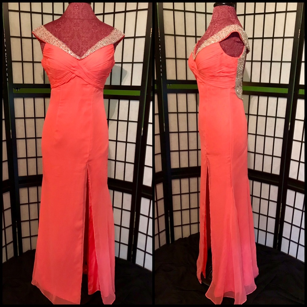 Stunning! Jovani - Coral Formal with Beading